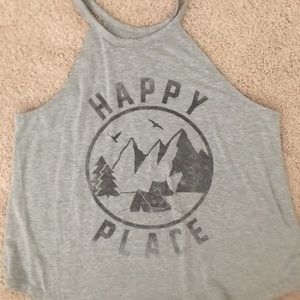 Gray Tank w/ "Happy Place" Design